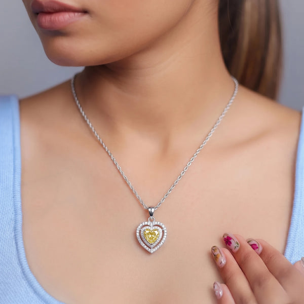 925 Silver Golden Heart Pendant