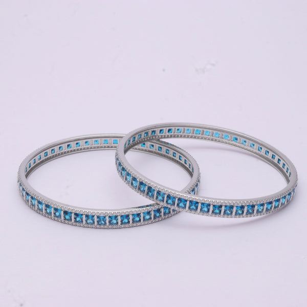 Silver Azure Square Bangles