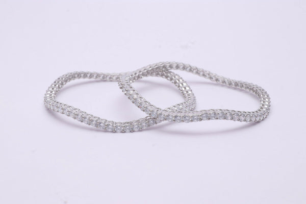 Silver Diamond Cascade Bangles