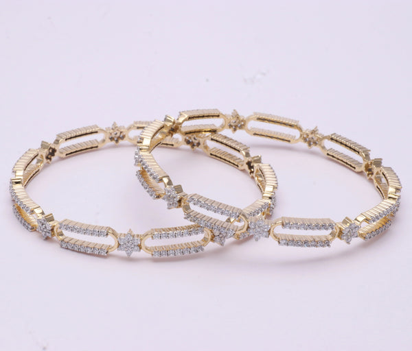 Silver Rectangular Radiance Bangles