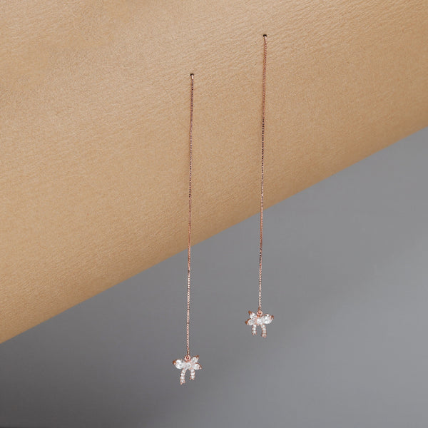 Rosy Flutter Threader Earrings