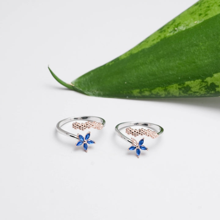 Blue Breeze Toe Rings - tassyasilver.com