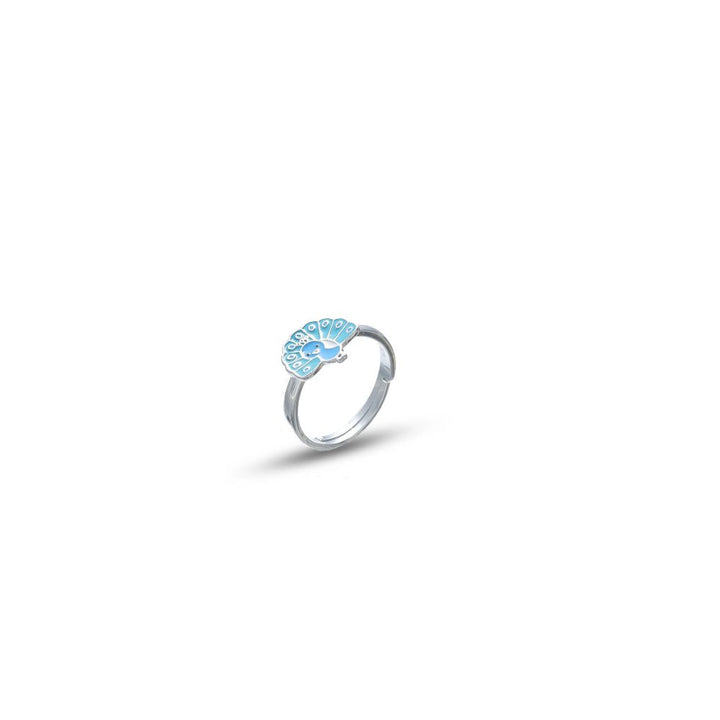 Blue Peacock Charm Ring - tassyasilver.com