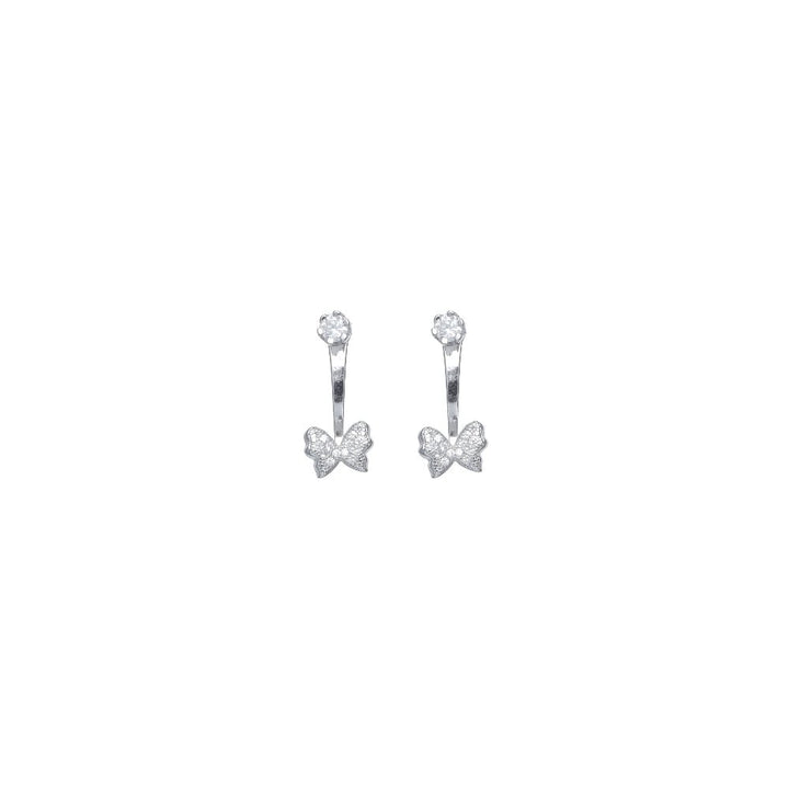 Bow Sparkle Earrings - tassyasilver.com