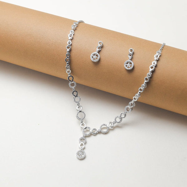 Tassya Silver Circle sterling silver necklace set