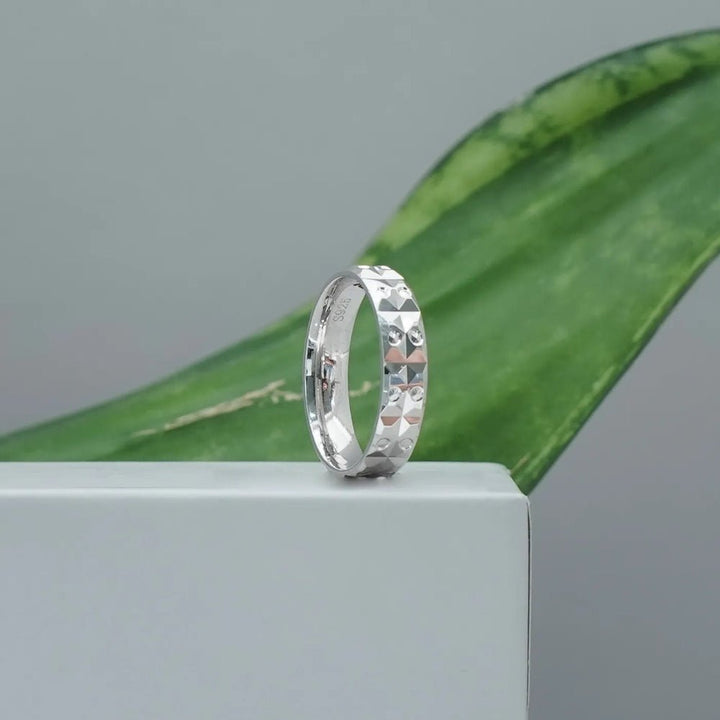 Classic Diamond - Cut Silver Band - tassyasilver.com