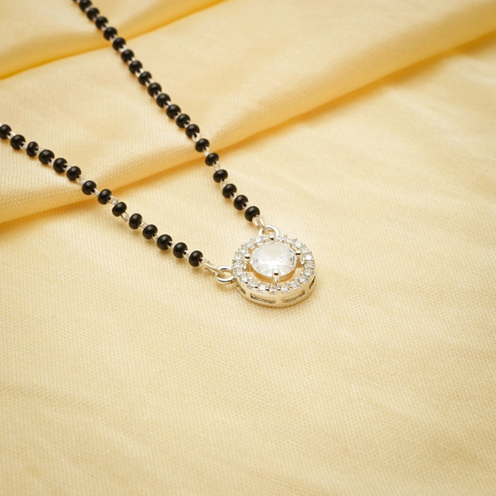 Classic Halo Silver Mangalsutra - tassyasilver.com