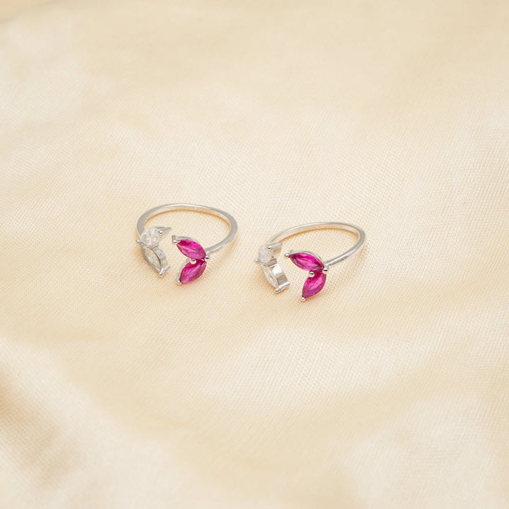 Crystal Bloom Toe Ring - tassyasilver.com