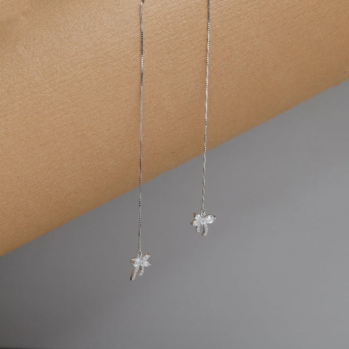 Crystal Flutter Threader Earrings - tassyasilver.com