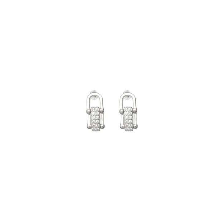 Crystal Link Stud Earrings - tassyasilver.com