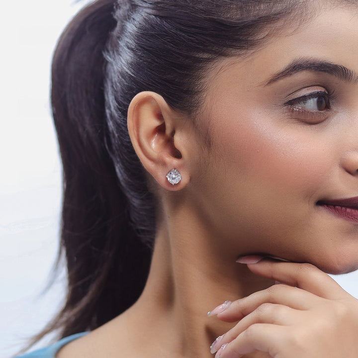 Diamond Solitaire Studs - tassyasilver.com