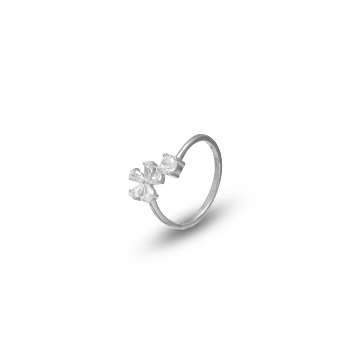Dual Bloom Sparkle Ring - tassyasilver.com