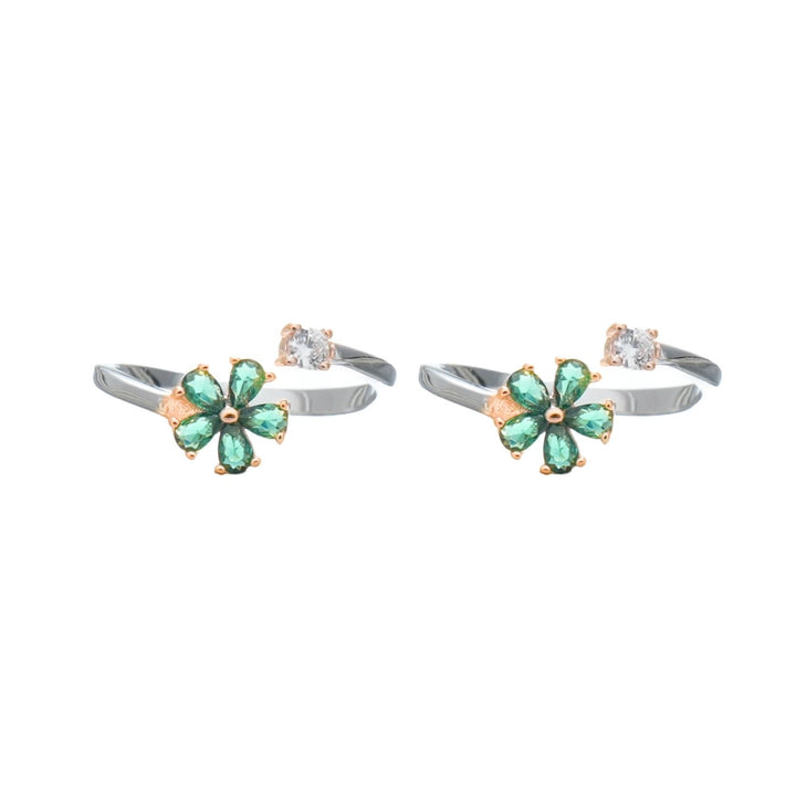 Emerald Bloom Grace Toe Rings - tassyasilver.com