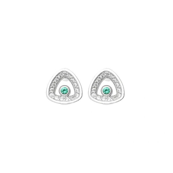 925 Silver Emerald Gleam Triangle Baby Studs