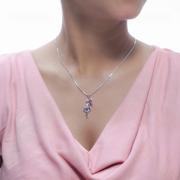 Tassya Silver Fairy Blossom sterling silver chain pendant