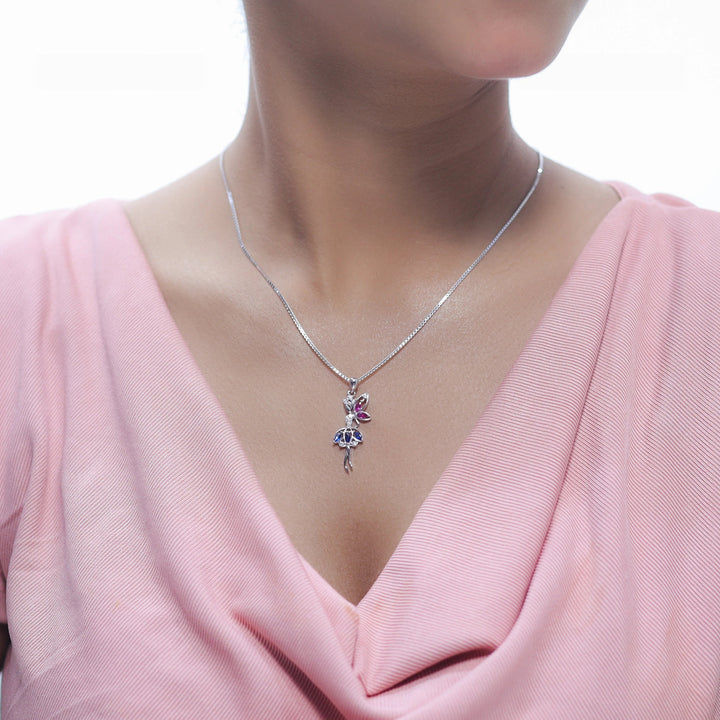 Tassya Silver Fairy Blossom sterling silver chain pendant
