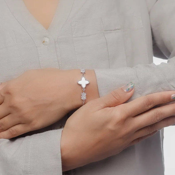 925 Silver Floral Charm Bracelet
