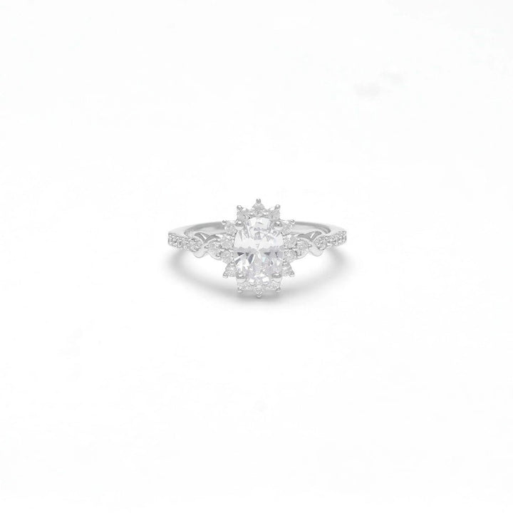 Floral White Stone Ring - tassyasilver.com