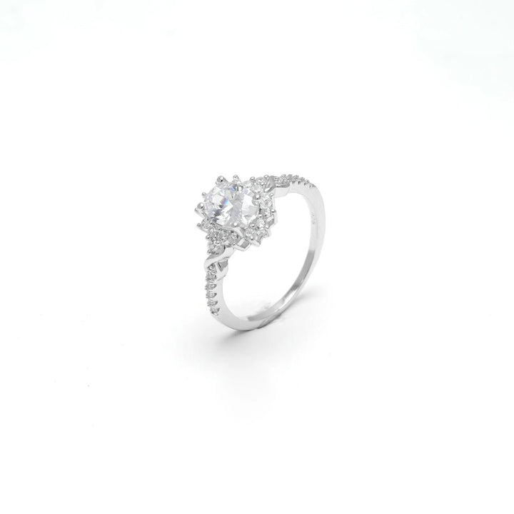 Floral White Stone Ring - tassyasilver.com