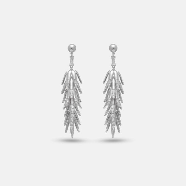 Frost Fern Drop Earrings - tassyasilver.com