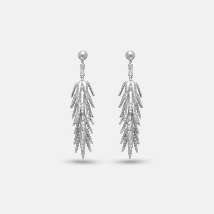 Frost Fern Drop Earrings - tassyasilver.com