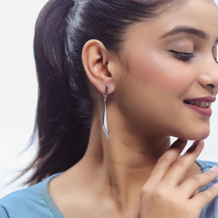 Frosted Dagger Drop Earrings - tassyasilver.com