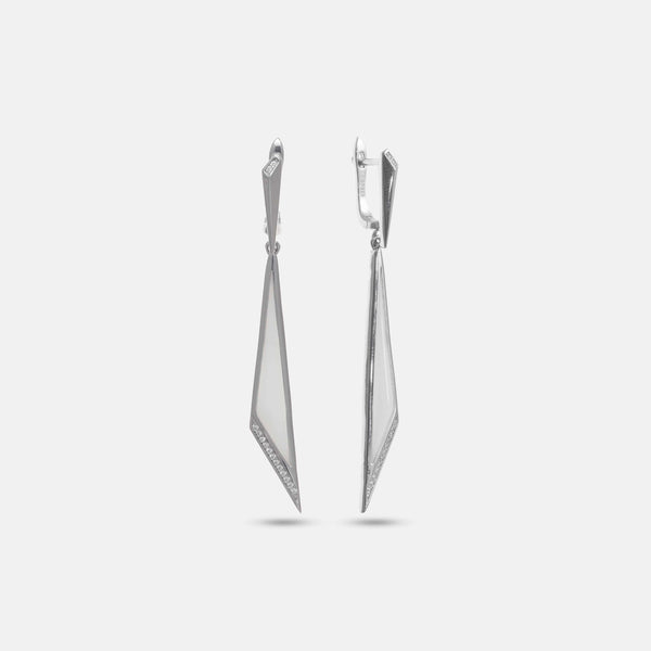 Frosted Dagger Drop Earrings - tassyasilver.com
