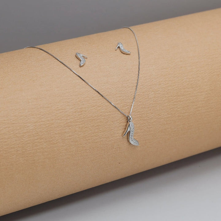 Glam Stiletto Sparkle Chain Pendant Top - tassyasilver.com