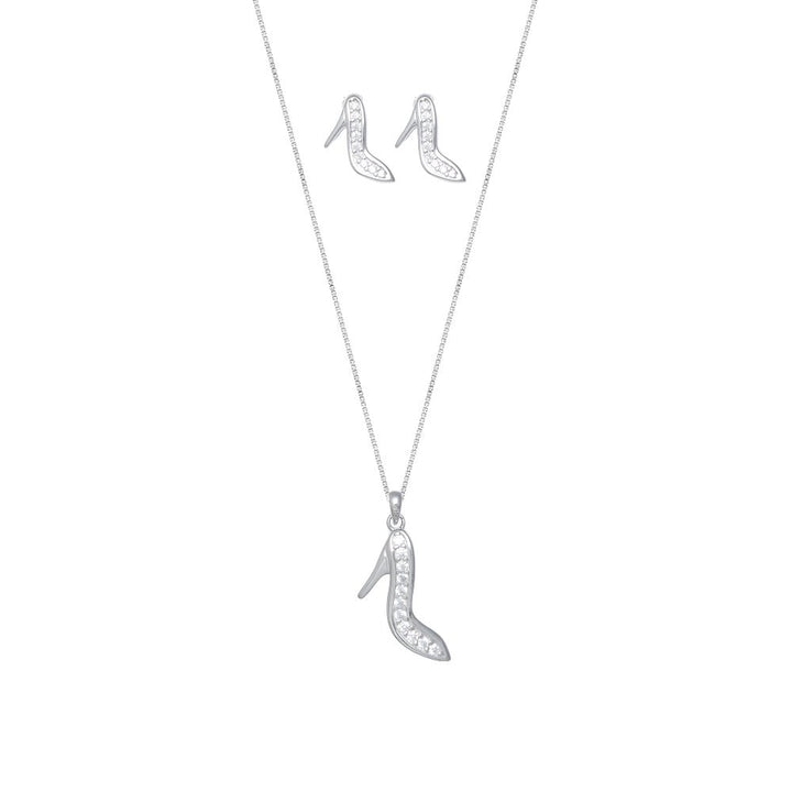 Glam Stiletto Sparkle Chain Pendant Top - tassyasilver.com