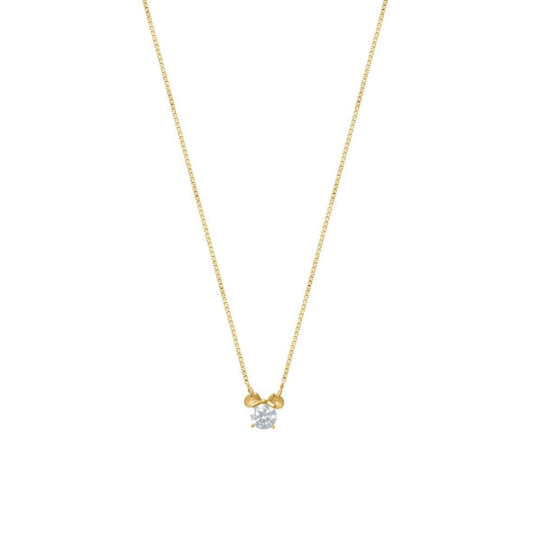 925 Silver Gold Accent Solitaire Chain Pendant