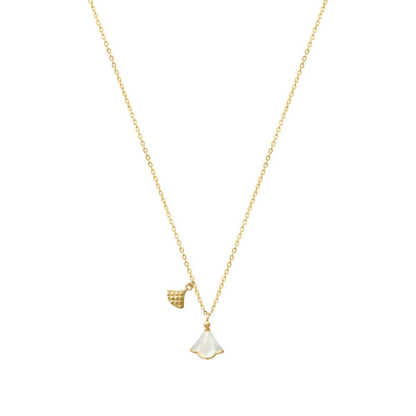 925 Silver Gold Fan & Bell Chain Pendant