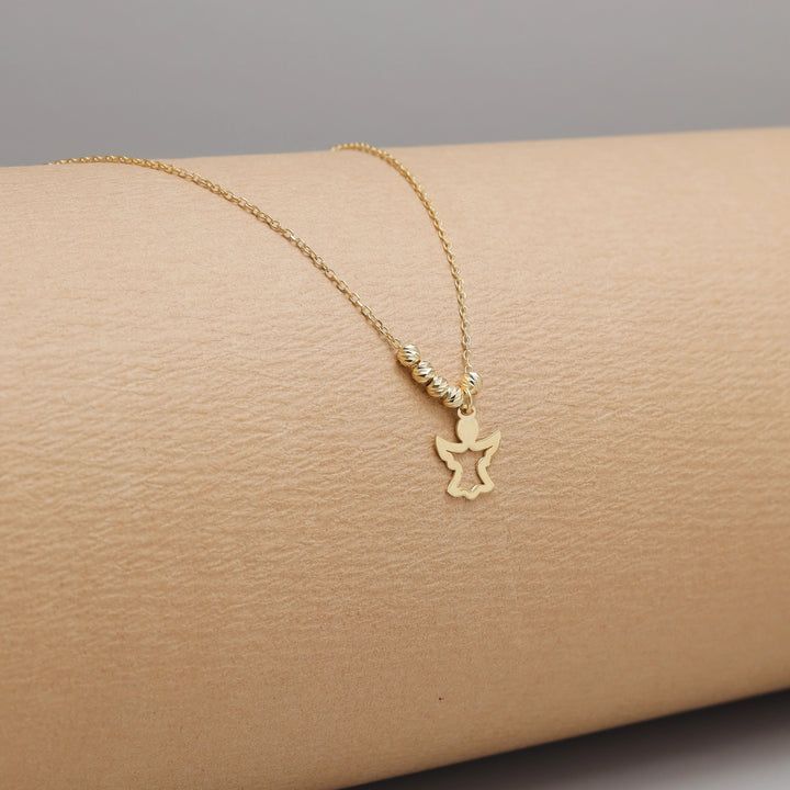 Gold - Plated Angel Silhouette Chain Pendant - tassyasilver.com