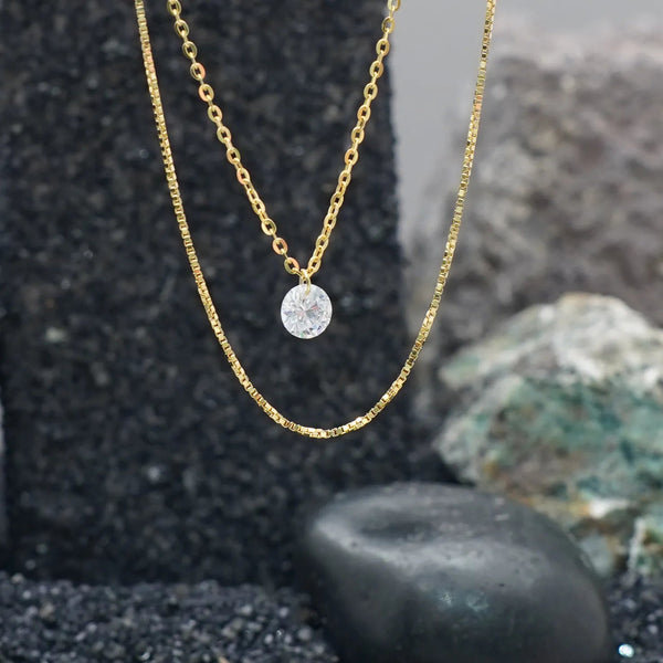 925 Silver Golden Glow Chain Pendant