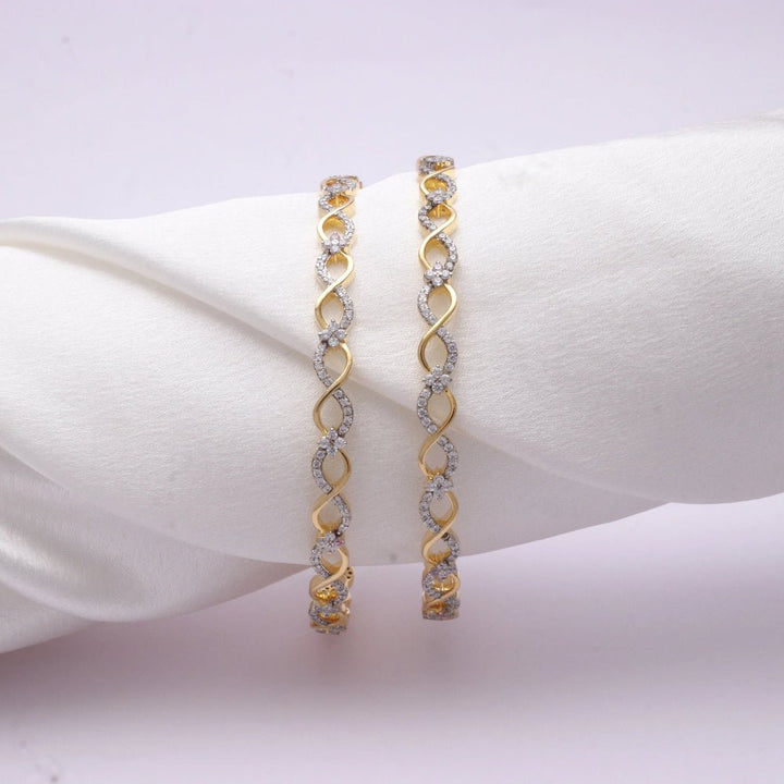Golden Infinity Bangles - tassyasilver.com