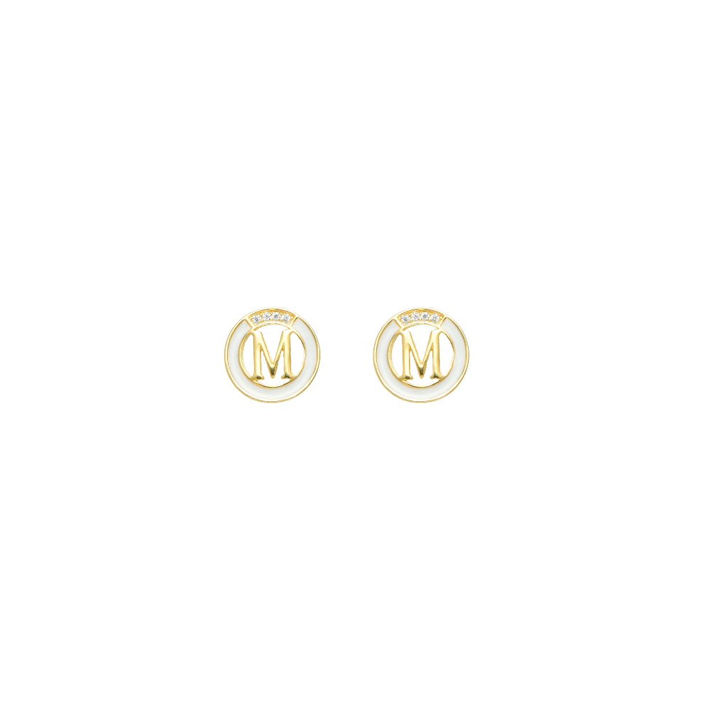 Golden Initial M Studs - tassyasilver.com