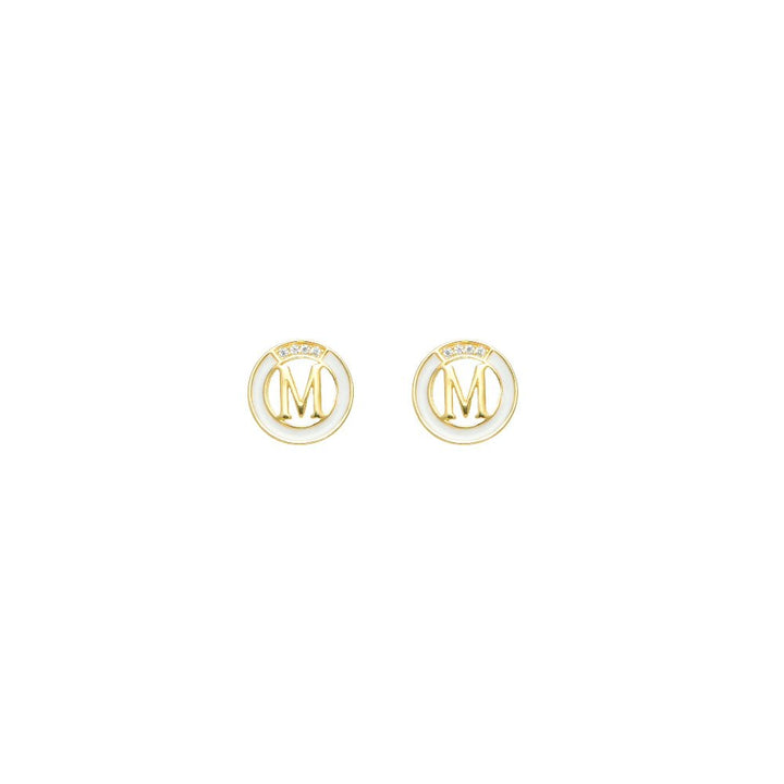 Golden Initial M Studs - tassyasilver.com