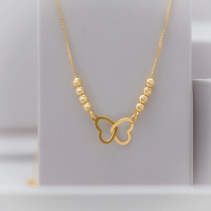 Golden Interlocked Heart Chain Pendant - tassyasilver.com