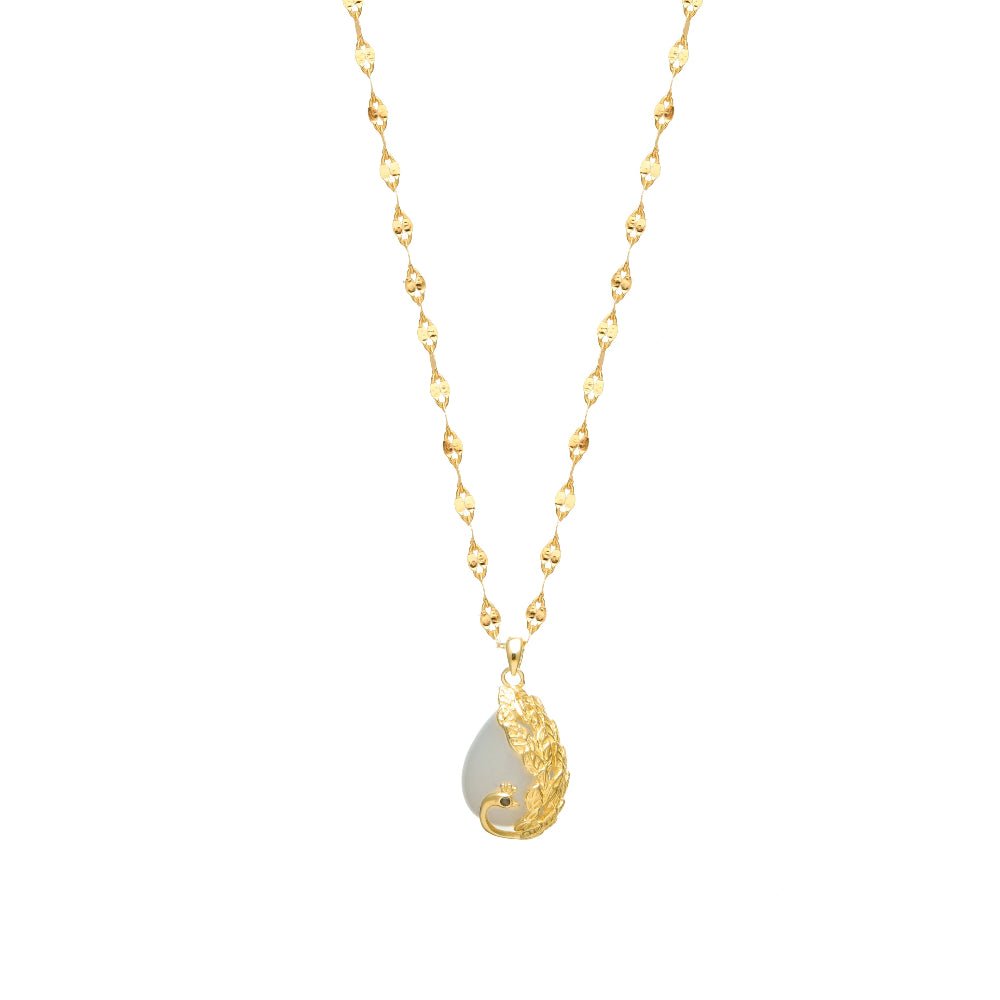 Golden Leaf Embrace Chain Pendant - tassyasilver.com