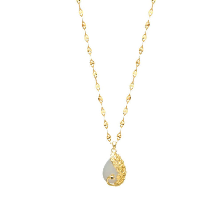 Golden Leaf Embrace Chain Pendant - tassyasilver.com