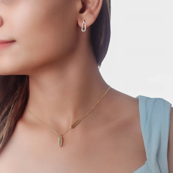 925 Silver Golden Link Chain Pendant Top