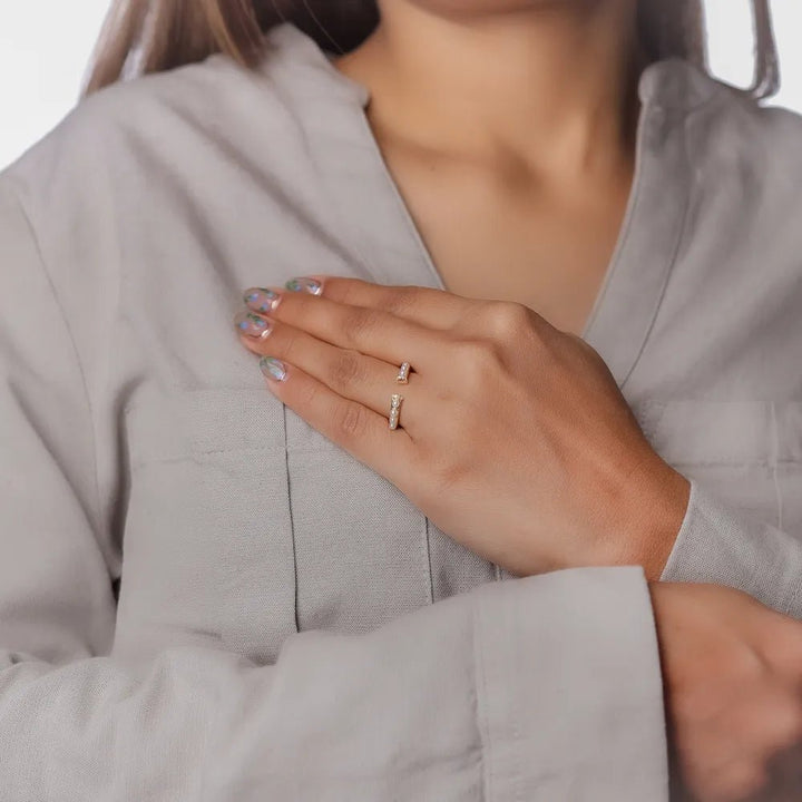 Golden Pearl Embrace Ring - tassyasilver.com