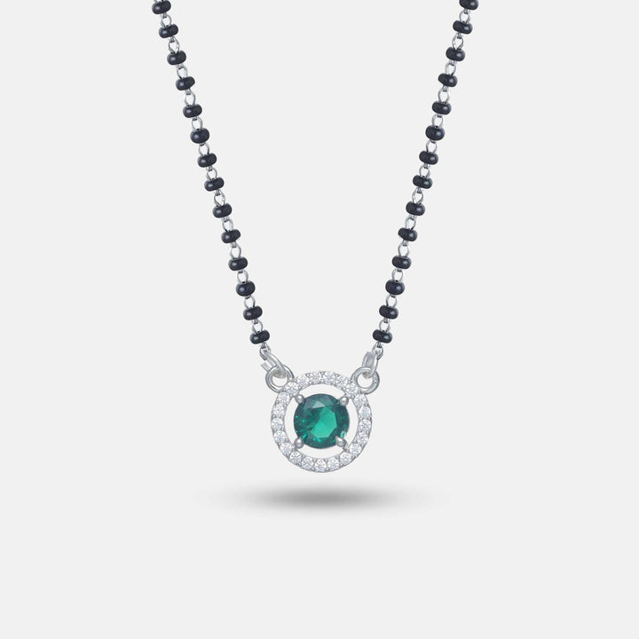 Green Glow Mangalsutra - tassyasilver.com