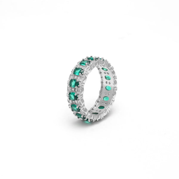 Green Stone Band Ring - tassyasilver.com