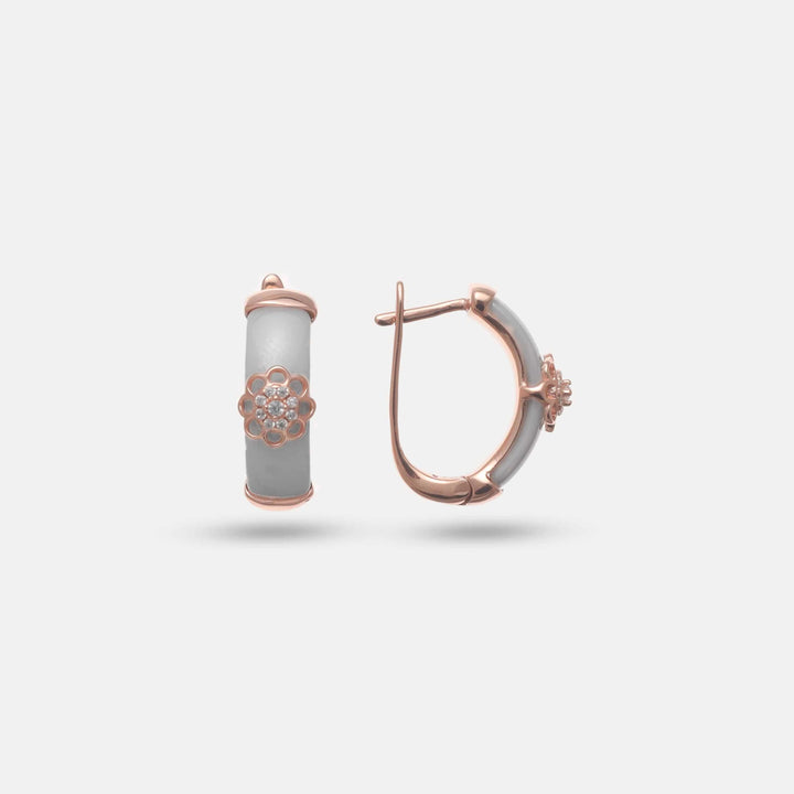 Ivory Bloom Hoops - tassyasilver.com