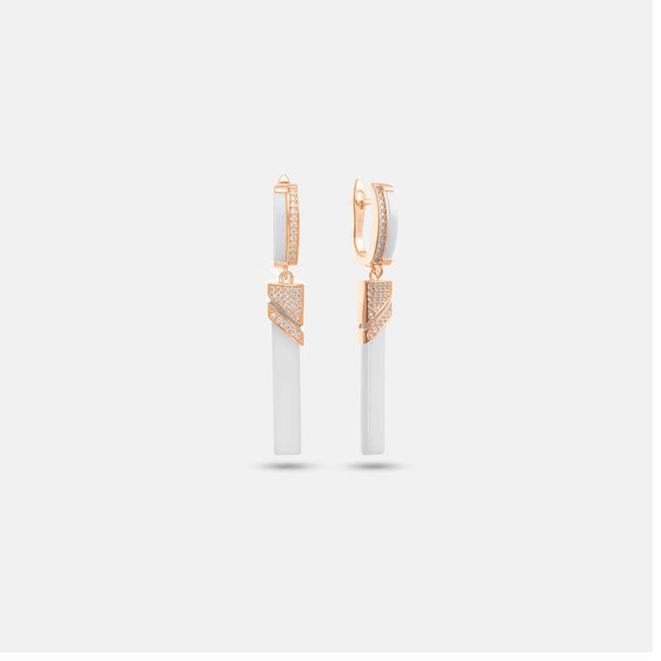 925 Silver Ivory Luxe Bar Earrings