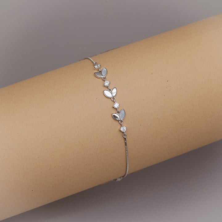 Tassya Silver Leafy Elegance sterling silver bracelet