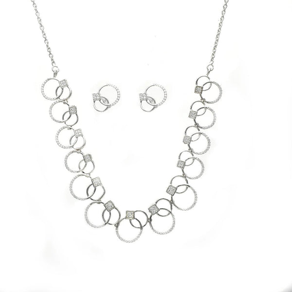 Tassya Silver Loop sterling silver necklace set