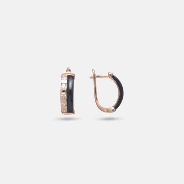 925 Silver Midnight Crown Hoop Earrings