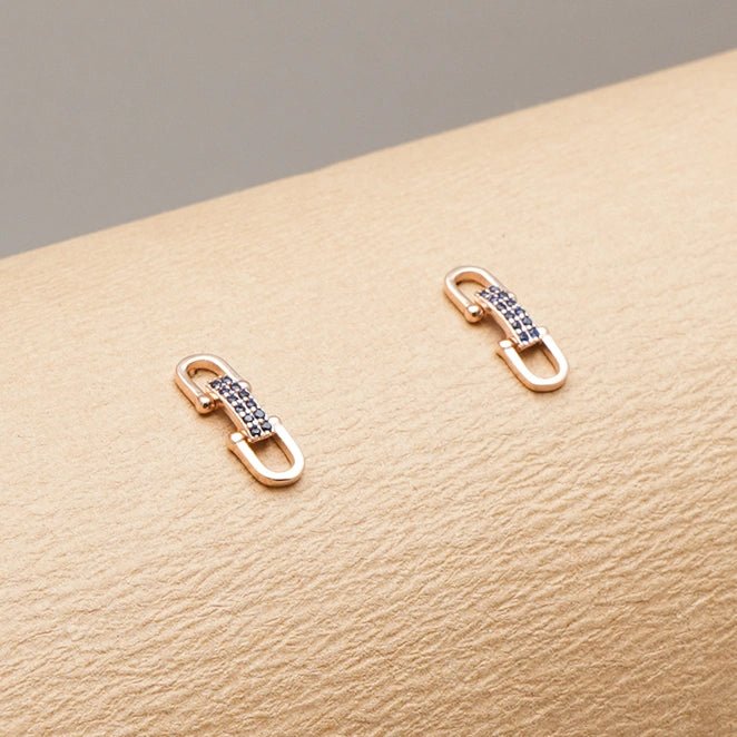 Midnight Link Stud Earrings - tassyasilver.com