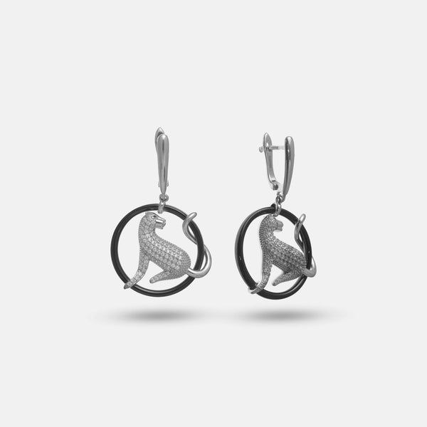 Midnight Panther Hoops - tassyasilver.com